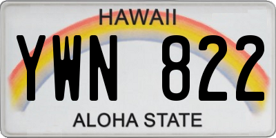 HI license plate YWN822