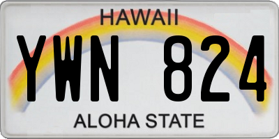 HI license plate YWN824