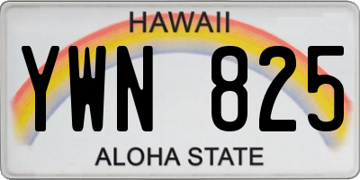 HI license plate YWN825