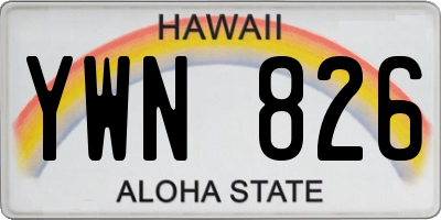HI license plate YWN826