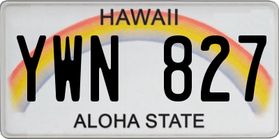 HI license plate YWN827