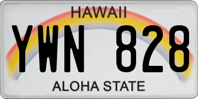 HI license plate YWN828