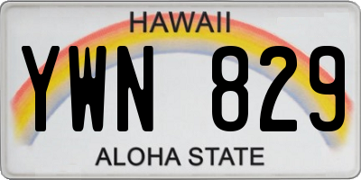 HI license plate YWN829