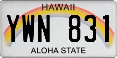 HI license plate YWN831
