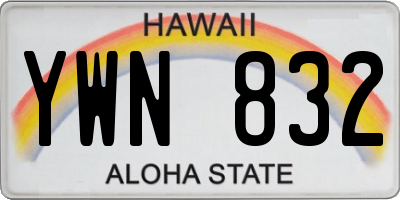 HI license plate YWN832