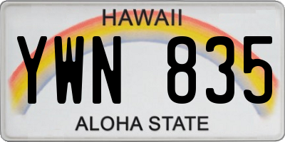 HI license plate YWN835