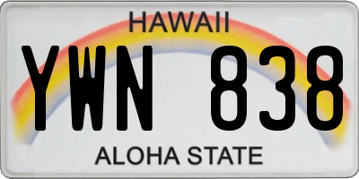 HI license plate YWN838