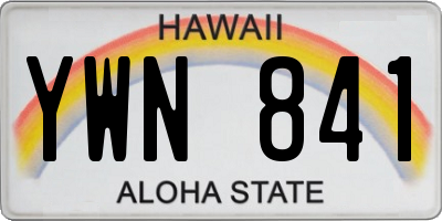 HI license plate YWN841