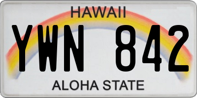 HI license plate YWN842