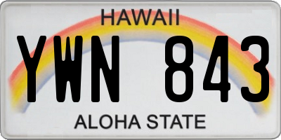 HI license plate YWN843