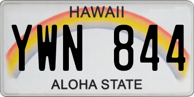 HI license plate YWN844
