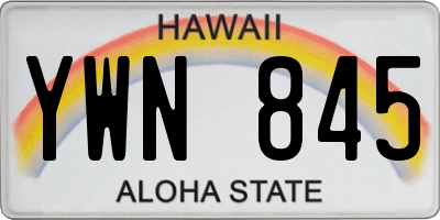 HI license plate YWN845