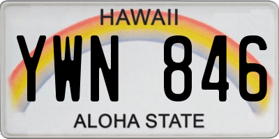 HI license plate YWN846