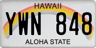 HI license plate YWN848