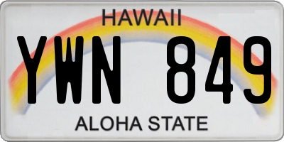 HI license plate YWN849