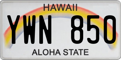 HI license plate YWN850