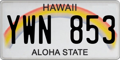 HI license plate YWN853