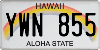 HI license plate YWN855