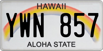 HI license plate YWN857