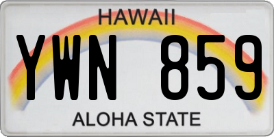HI license plate YWN859