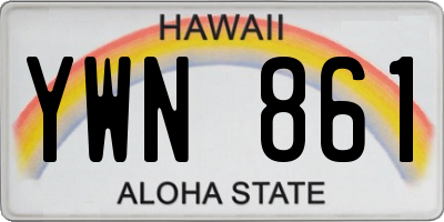 HI license plate YWN861