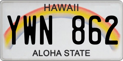 HI license plate YWN862