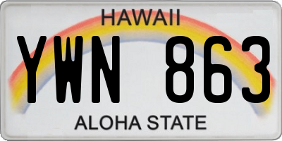 HI license plate YWN863