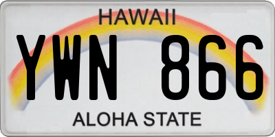 HI license plate YWN866