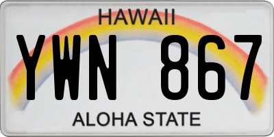 HI license plate YWN867