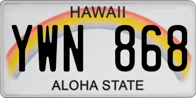 HI license plate YWN868