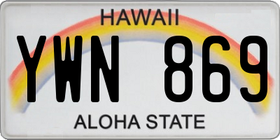 HI license plate YWN869