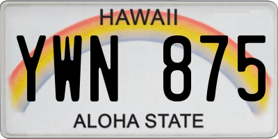 HI license plate YWN875
