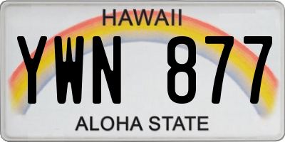 HI license plate YWN877