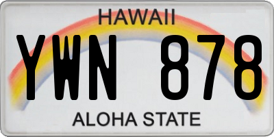 HI license plate YWN878