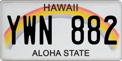 HI license plate YWN882