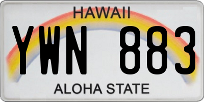 HI license plate YWN883