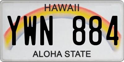 HI license plate YWN884