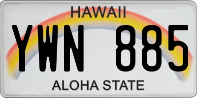 HI license plate YWN885