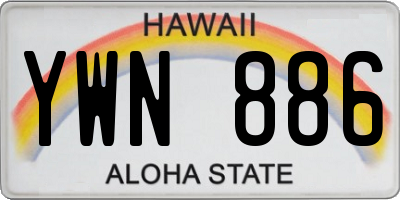 HI license plate YWN886