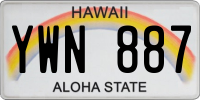 HI license plate YWN887