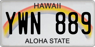 HI license plate YWN889