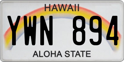 HI license plate YWN894