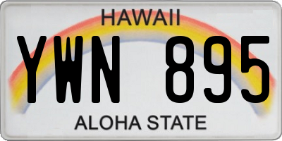 HI license plate YWN895