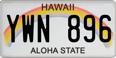 HI license plate YWN896