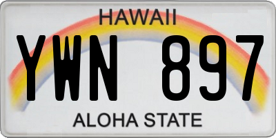 HI license plate YWN897