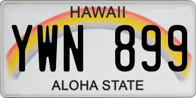 HI license plate YWN899