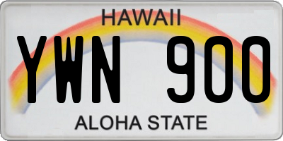 HI license plate YWN900