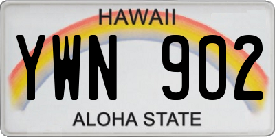 HI license plate YWN902