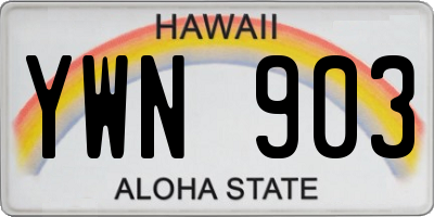 HI license plate YWN903