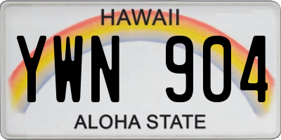 HI license plate YWN904